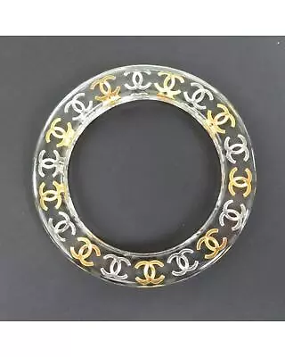 Pre Loved Chanel Sophisticated Logo CC Bangle  -  Bracelets  - Transparent • $1239