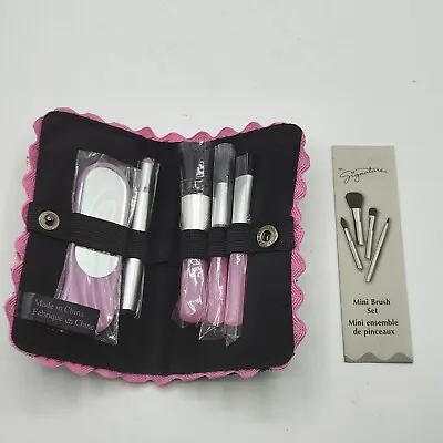 Mary Kay MK Signature PINK BRUSH 5-Piece Set Makeup Cosmetic Black Mini Case New • $4