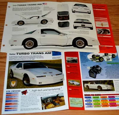 ★1989 Pontiac Firebird Turbo Trans Am Specs Info Original Brochure Poster 89 T/a • $14.99
