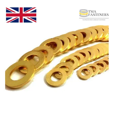 Solid Brass Washers M2 M2.5 M3 M4 M5 M6 M8 M10 M12 M14 • £0.99