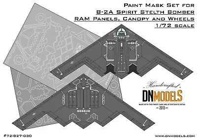 B-2 Spirit Stealth Bomber RAM Panels Wheels Canopy Paint Masks 1/72 DN Models • $36.99