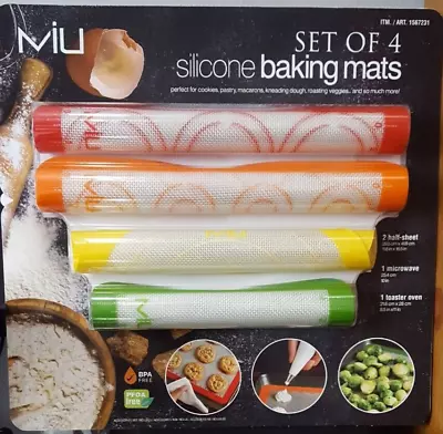 4-Piece MIU Silicone Baking Mats Baking Sheet Silicone Mat Microwave & Oven • $22.99