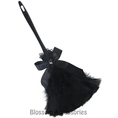 A903 Black Gothic Manor French Maid Halloween Costume Feather Duster Accessory • $8.96