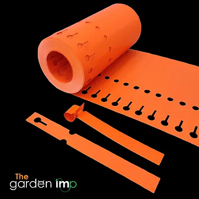 100 Loop Lock Plant Labels Orange Garden Self Tie ID Name Tags Industrial Car • £5.29