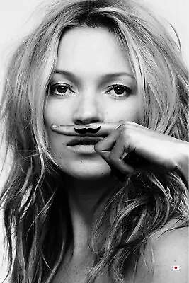 83569 Kate Moss Life Is A Joke Super Model Black White Wall Print Poster UK • £13.14