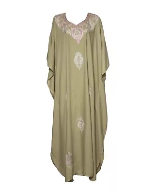 Kaftan Dress (Mocha With Pink Flowers) • $129