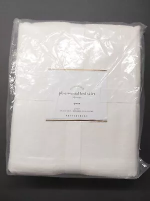 Pottery Barn Essential Linen Cotton Blend Bed Skirt Classic Ivory Queen 18  Drop • $34.99