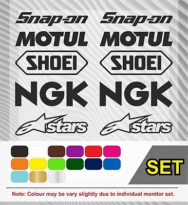 £4.27 • Buy Motorcycle Belly Pan Fairing Decals Stickers Sponsor Kit. Any Color.