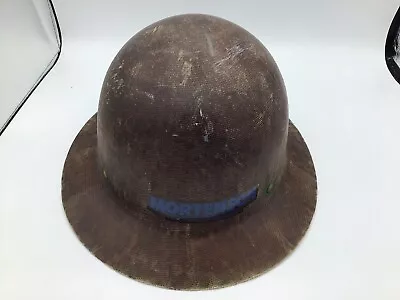 Vintage Brown Fiberglass Miner Hard Hat Safety Hat MSA Skulgard J3 • $19.95