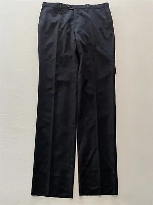 NEW Versace Collection SZ 36 Charcoal Striped 100% Wool Flat Front Dress Pants • $94.69