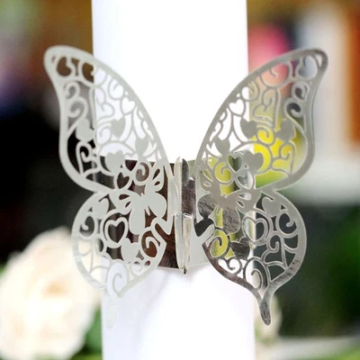 £4.62 • Buy 25pcs Butterfly Style Napkin Rings Napkins Holders For For Wedding Birthday