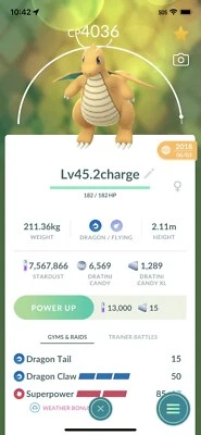 $11.50 • Buy Dragonite Pokemon Trade Go Lv45 Unlocked 2 Charge Master Pvp Pokémon Go