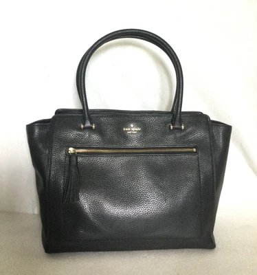 $149 • Buy Large KATE SPADE NY Black Leather Tote/Shoulder Bag / Handbag