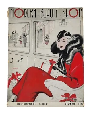 Vintage December 1933 Modern Beauty Shop Magazine Hairstyles Beauty Trends Ads • $94.99