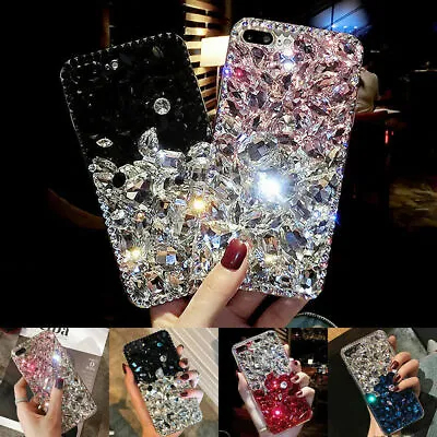 NEW 3D Girly Glitter Bling Crystals Diamonds Sparkly Women Phone Case Cover • $12.99