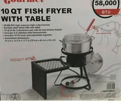 10QT Propane Fish Fryer Low Country Boil W/ Stand Outdoors  FREE SHIPPING • $78.99