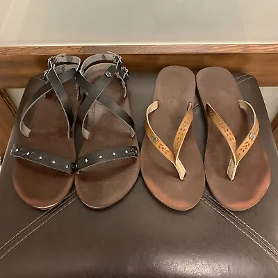 Lot Of 2 Roxy Womens Flip Flops Thongs Chia Gladiator Sandals Cape Town Size 7 • $23.95