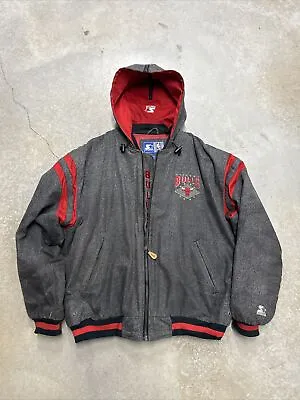 Vintage 90s NBA Starter Chicago Bulls Full Zip Jacket Size Mens XL Jordan Used • $99.99