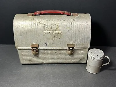 VTG Thermos V Victory Aluminum Metal Dome Coal Miners Lunchbox Kitchen Décor • $11.99