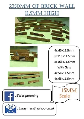£12 • Buy 15mm Scale Brick Walls And Fences For Wargames FOW Or Model Railway