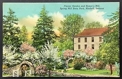 Mitchell Indiana Spring Mill State Park Garden Scenic View VTG Postcard Posted • $1.95