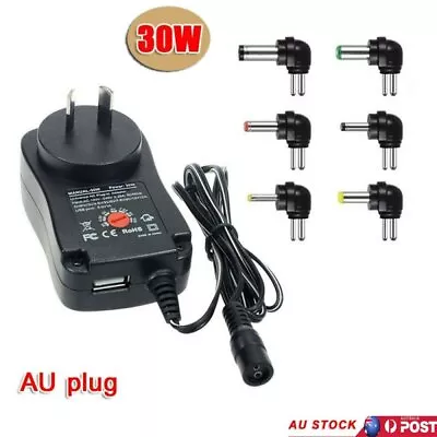 Universal 30W AC/DC Power Supply Adapter Converter 3V 4.5V 5V 6V 7.5V 9V 12V AU • $7.59