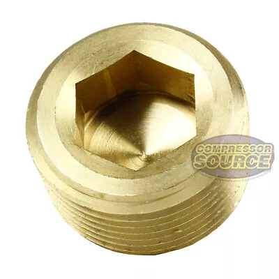 3/4  NPTF Solid Yellow Brass Countersunk Hex Plug Head Style Pipe Fitting 109UJ • $7.99