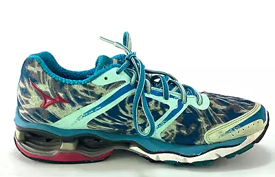 Mizuno Womens 7.5 Wave Creation 15 Sneakers Teal Mesh Athletic Running Shoes • $42