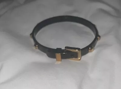 Michael Kors Buckle Bangle W/ Studs Black & Rose Gold Two-Tone Hinged Bracelet  • $27