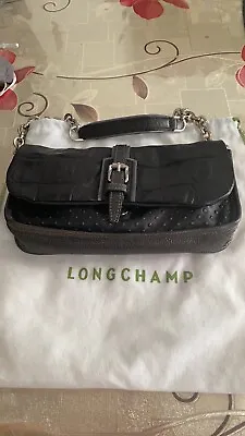 Longchamp Croc Embossed Leather Shoulder Bag • $350