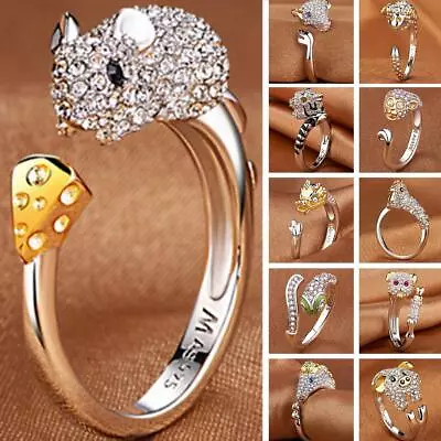 Luxury Shining 12 Chinese Zodiacs Rings Fashion Personalized Zircon O Sell • $1.41