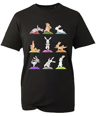 Easter Bunny Yoga T-Shirt Hoppy Egg Bunny Rabbit Children's Unisex Tee Top • £10.99