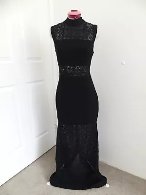 ELLIATT Black Long Maxi DRESS Size S 10 Lace Panels Gothic Cocktail Party Eve • $40