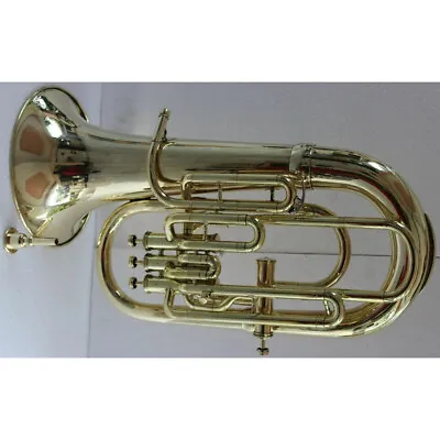 Bb/F 4 Valve Flat Brass Finishing Euphonium Musical Instrument • $325
