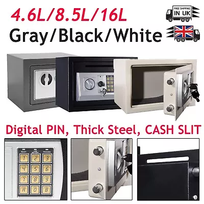 New ELECTRIC CASH DEPOSIT DROP SLOT DIGITAL SAFETY STEEL SAFE SECURITY BOX Home • £26.50