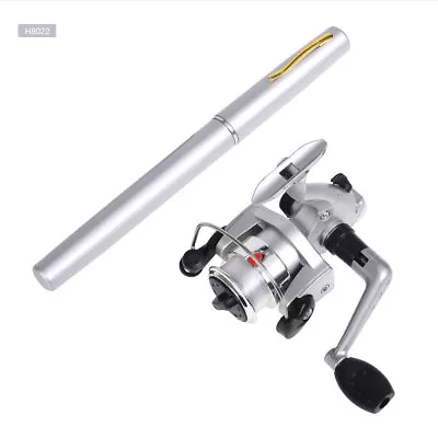 Pocket Size Fishing Rod Mini Pen Shape Fishing Rod With Spinning Reel Combos Kit • $19.89