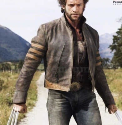 $225 • Buy Heron House Genuine Leather Moto Biker Jacket X-Men Wolverine Hugh Jackman Sz L