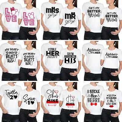 Happy Valentine's Day Love Goals Couple Romance Love Matching T-Shirts #VD1 • £9.99