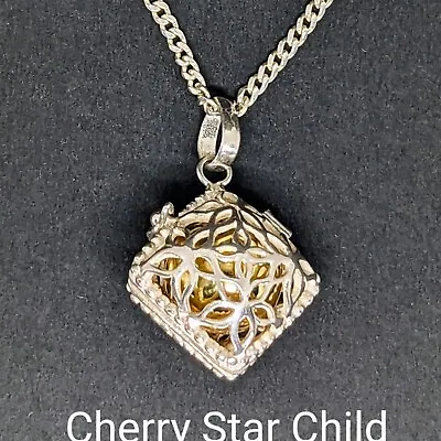 Sterling Silver Filigree Locket Harmony Ball Music Pendant On 925 Chain Necklace • $44.36