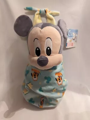 Disney Store Authentic Mickey Mouse Baby Soft Plush Toy In Pouch Newborn NEW • £19.99