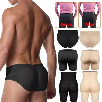 Mens Padded Underwear Briefs Boxers Butt Lifter Hip Enhancer Shorts Pants Shaper • $22.79