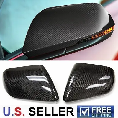 For 2015-2023 Ford Mustang Real Carbon Fiber Mirror Cover Overlay W/ Turn Signal • $91.99