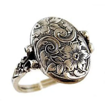 Vintage 925 Silver Rings Flower Jewelry Women Wedding Ring Gift Size 6-10 • $2.42