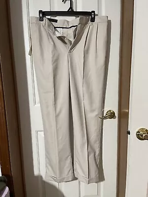 Lyle & Scott Khaki Dress Pants Pleated Front Cuffed Size  34W 32L • $40