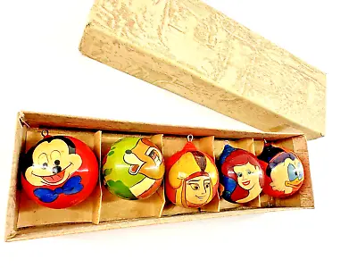 VTG Lot 5 XXRARE 1980's Disney Mickey Mouse Wood Christmas Orn GERMANY • $214.20