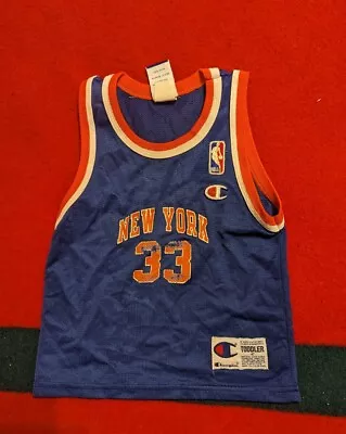 Vtg 80s90s Patrick Ewing New York Knicks Champion Jersey 4T Toddler Baby USA • $74.88