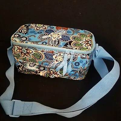 Vera Bradley Insulated Mini Lunch Cooler In Bali Blue Pockets Adjustable Strap • $18.95