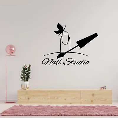 Vinyl Wall Decal Nail Studio Manicure Beauty Salon Signboard Stickers (1498ig) • $16.99