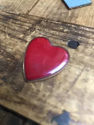 Vintage Enamel Copper Pendant Mid Century Heart • $28