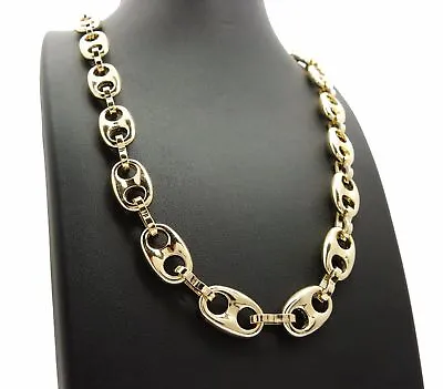 MEN'S HIP HOP STYLE RAPPER'S GOLD PLATED MARINA CHAIN 12mm 24  30  NECKLACE • $23.99